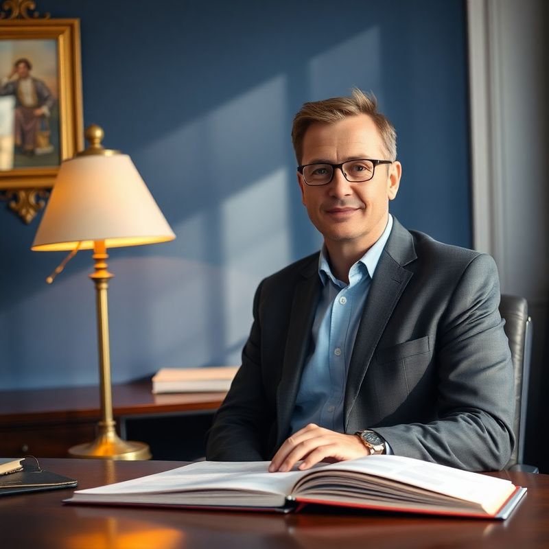 Finanční poradce ve své kanceláři v Plzni